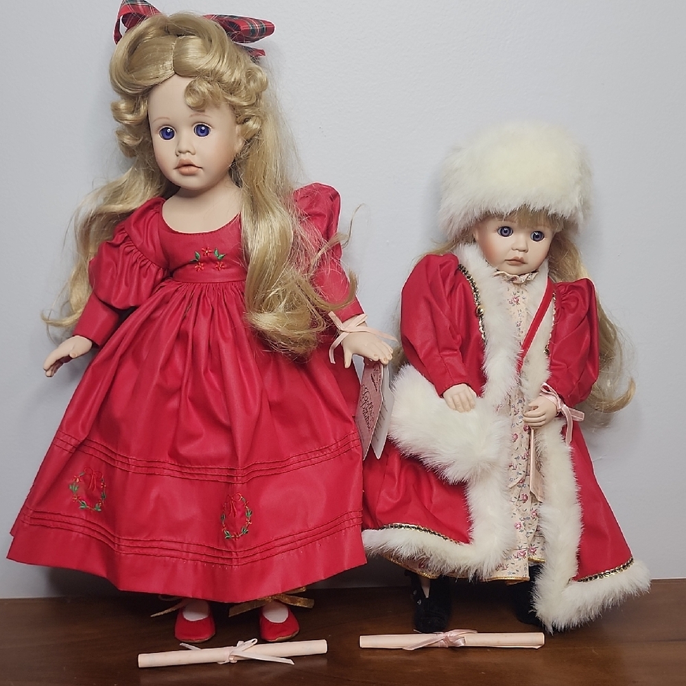 Two Dolls By Pauline Christmas Dolls
